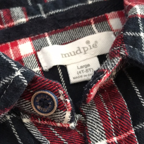Mud Pie Flannel Button Down Size 4t 5t - Picture 6 of 6